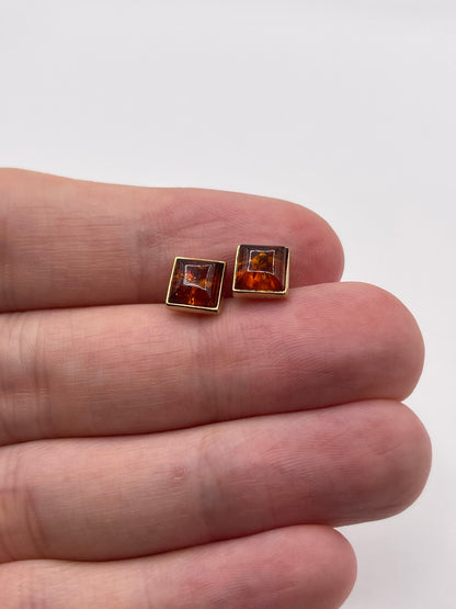 9ct gold amber earrings