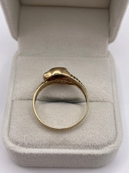 9ct gold garnet snake ring