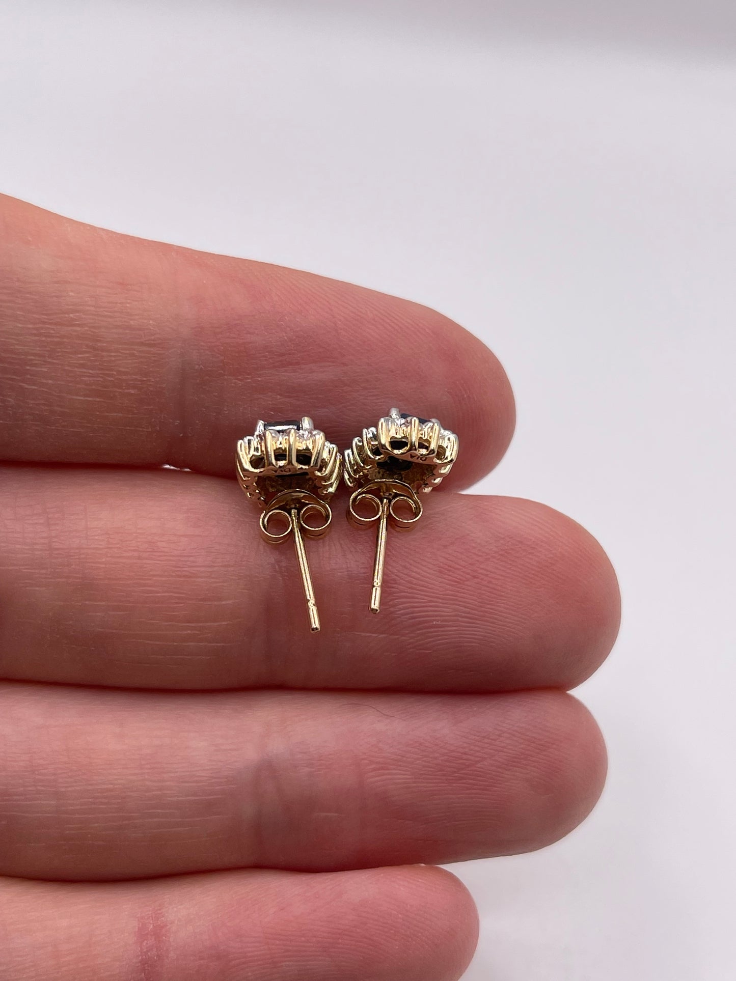 9ct gold sapphire and diamond earrings