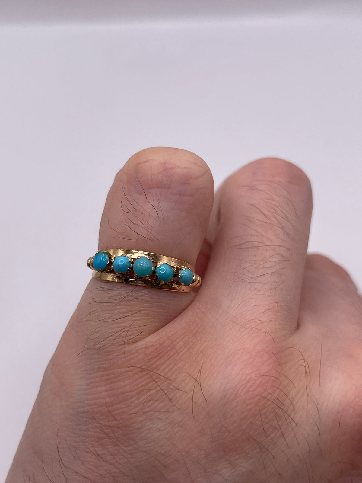 14ct rose gold turquoise ring