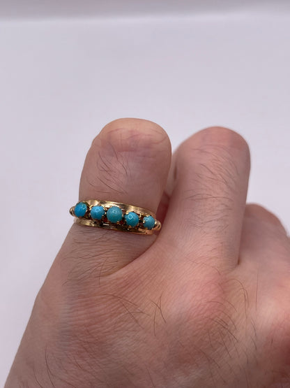 14ct rose gold turquoise ring