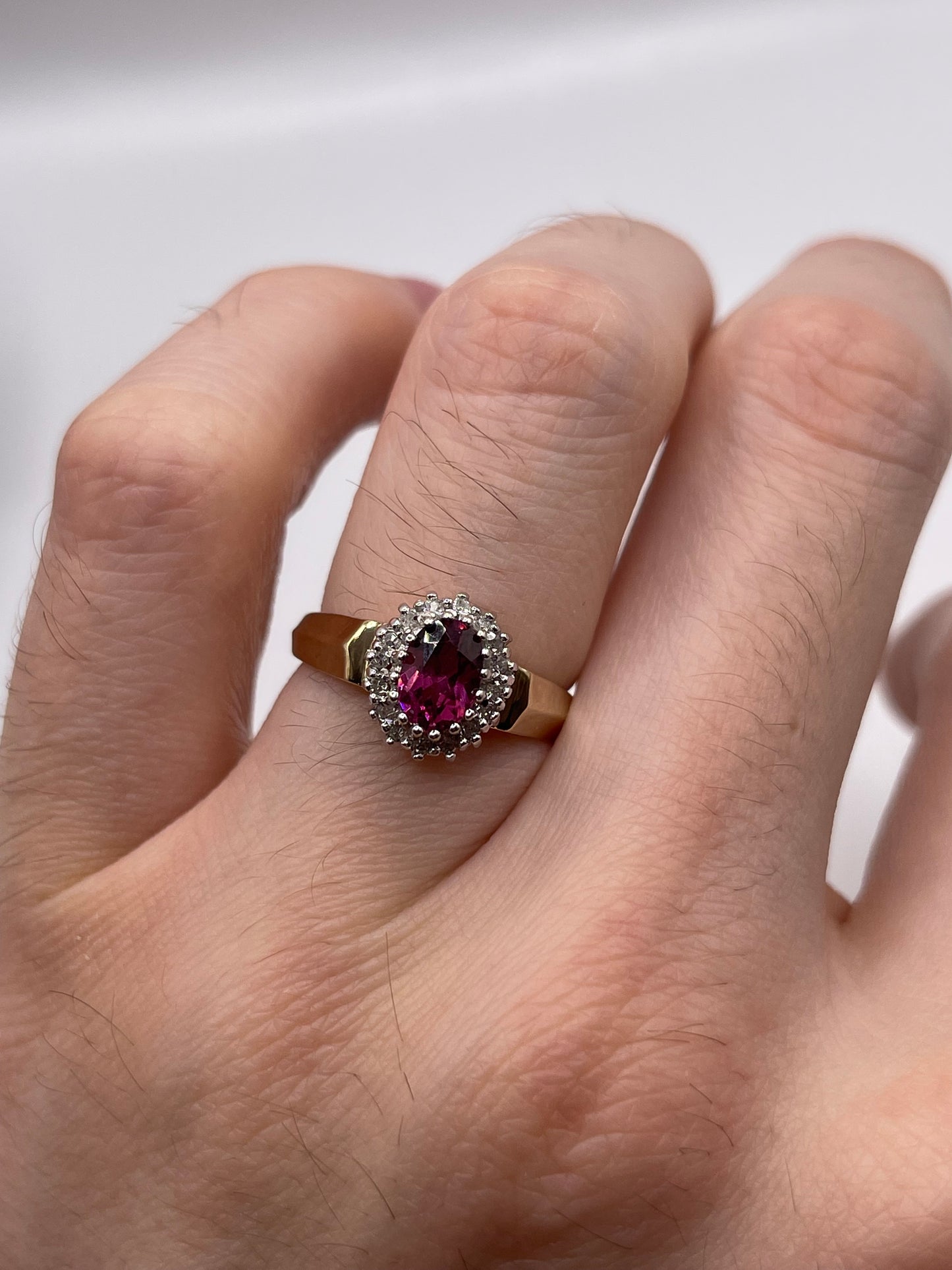 9ct gold tourmaline and diamond ring