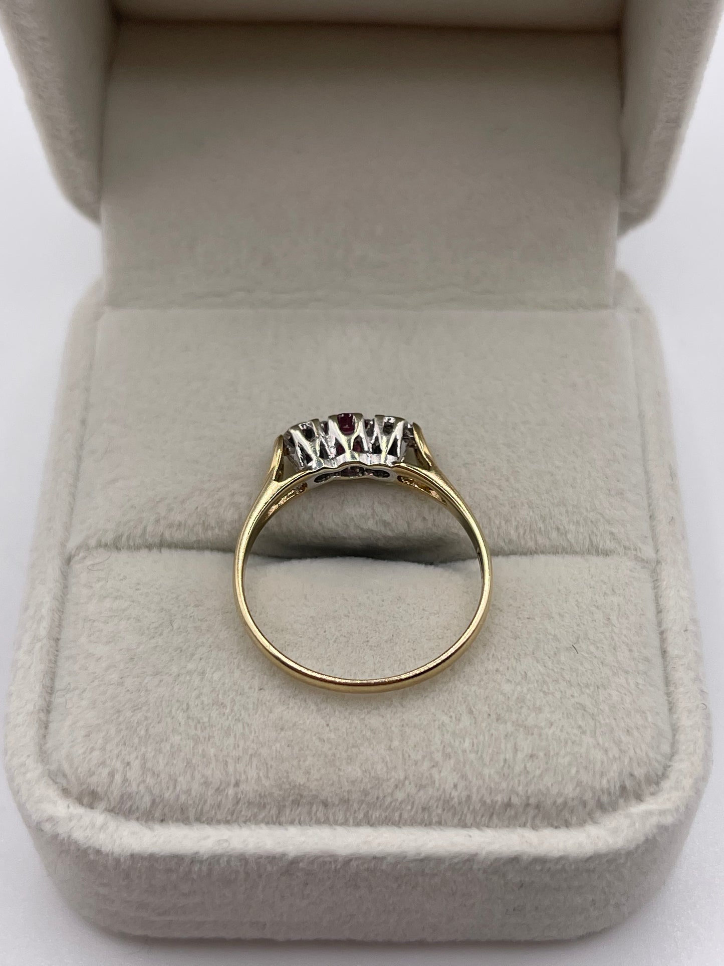 9ct gold ruby and diamond ring
