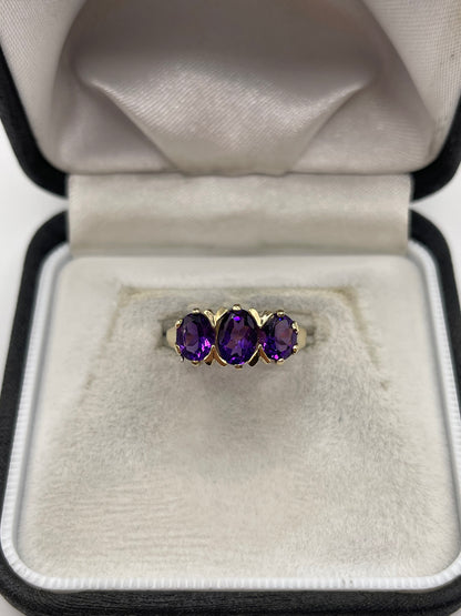 9ct gold amethyst ring
