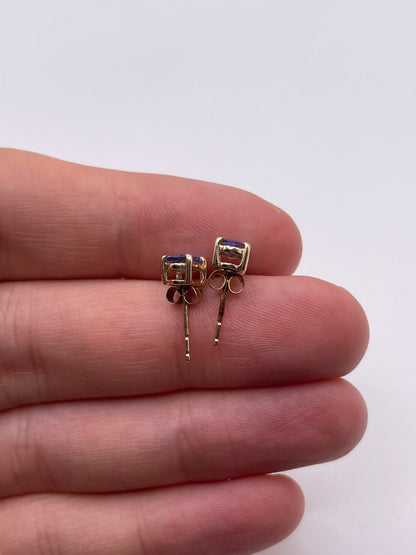 9ct gold tanzanite earrings