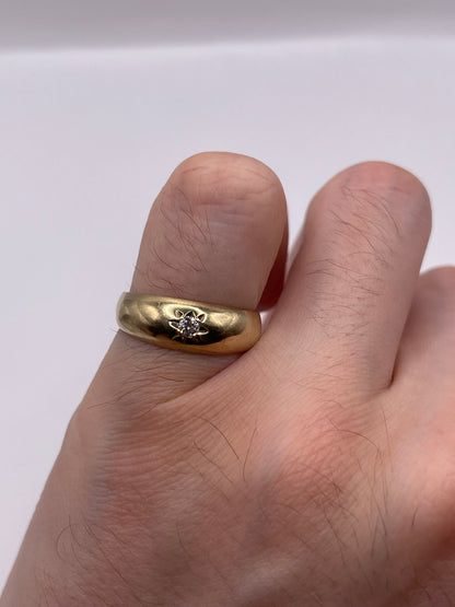 9ct gold diamond gypsy ring