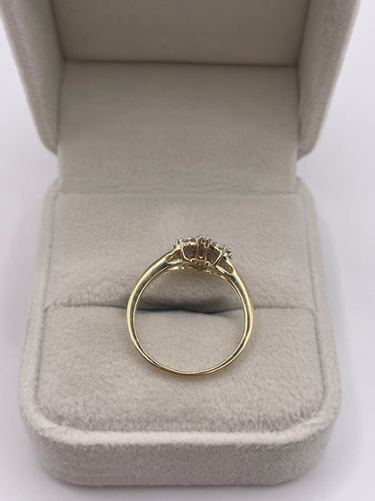 9ct gold diamond cluster ring