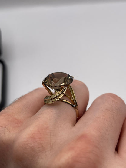 14ct gold Smokey quartz ring