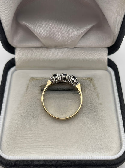 9ct gold sapphire and diamond ring