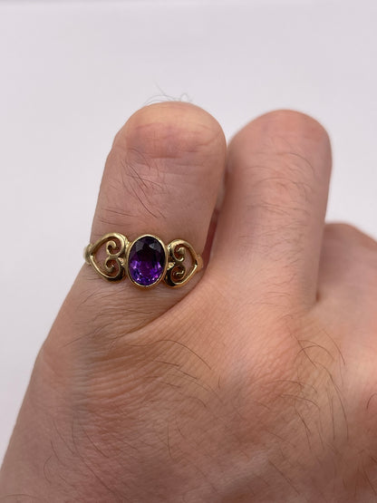 9ct gold amethyst ring