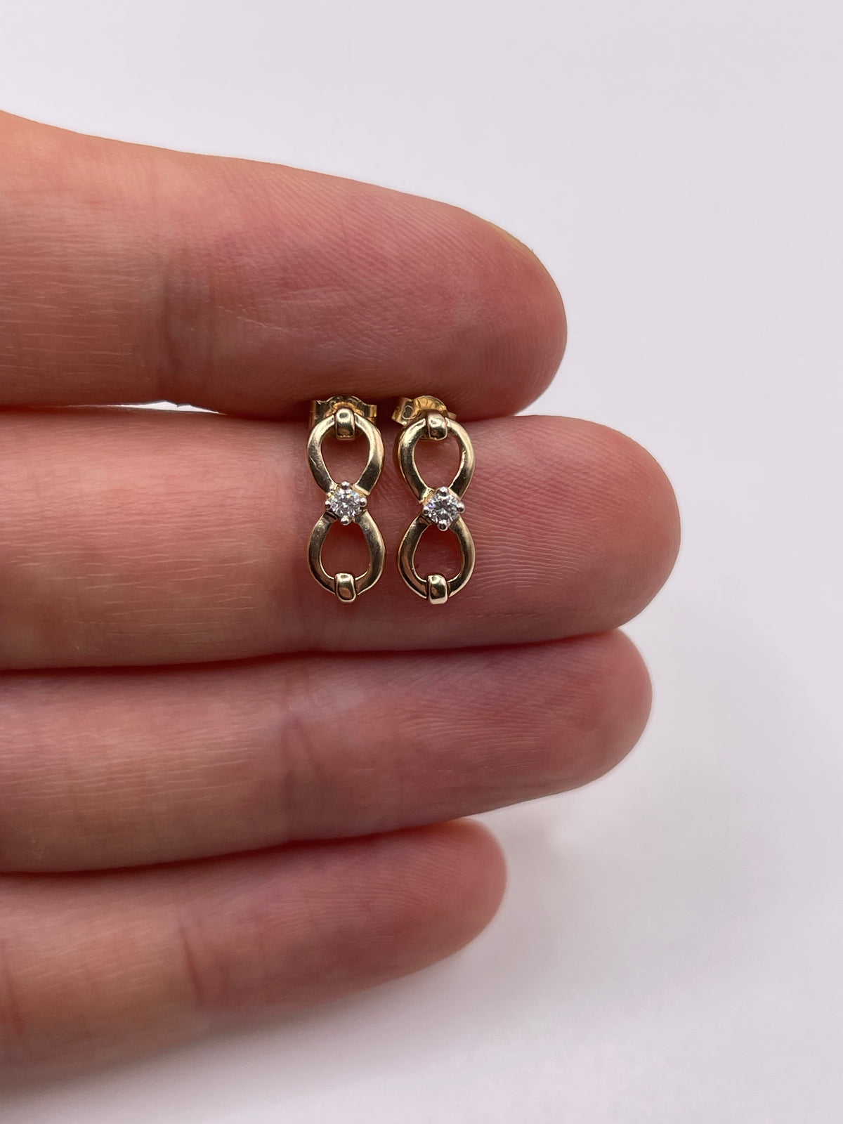 9ct gold diamond earrings