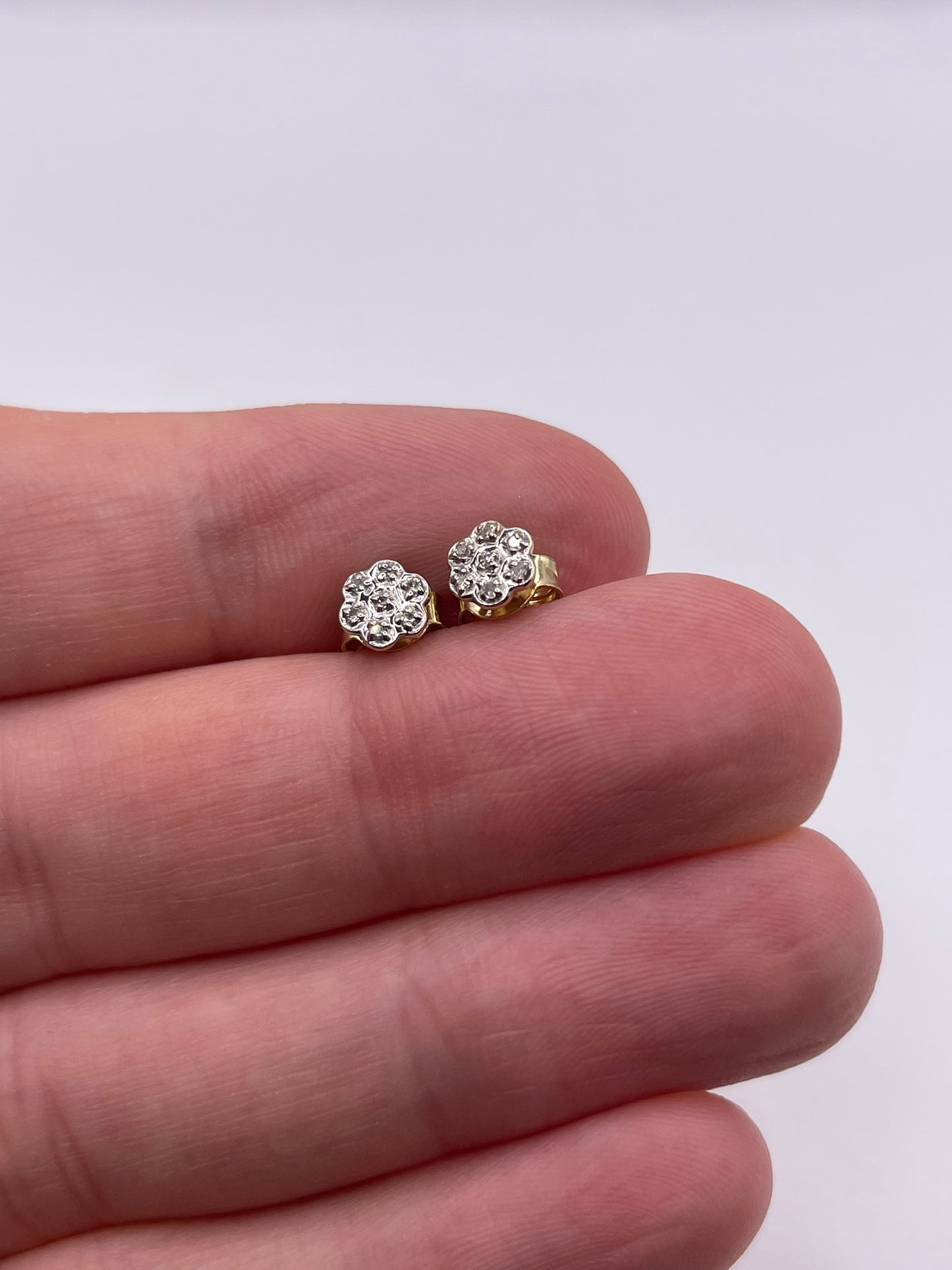 9ct gold diamond earrings