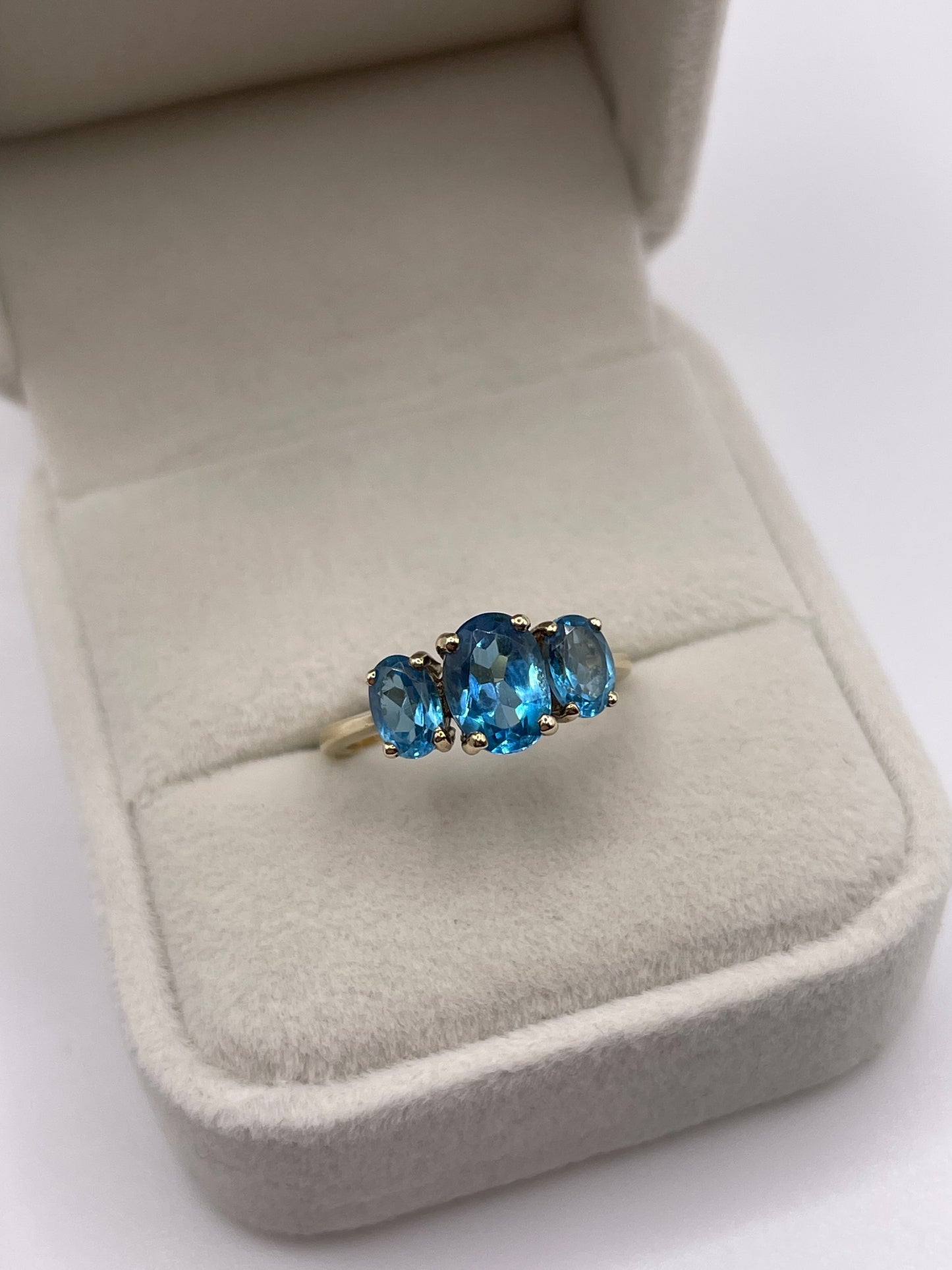 9ct gold blue topaz ring