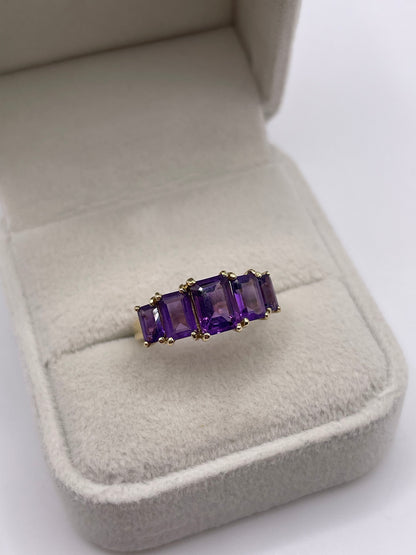 9ct gold amethyst ring