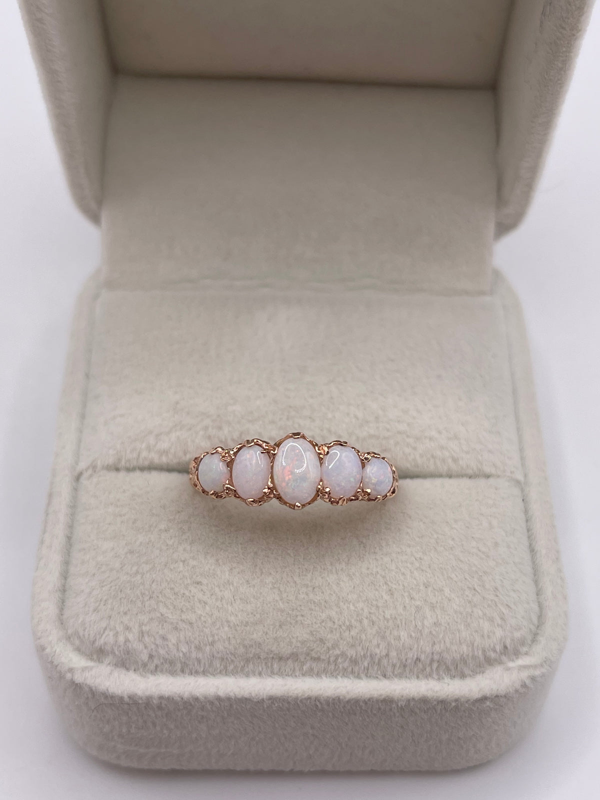 9ct rose gold opal ring