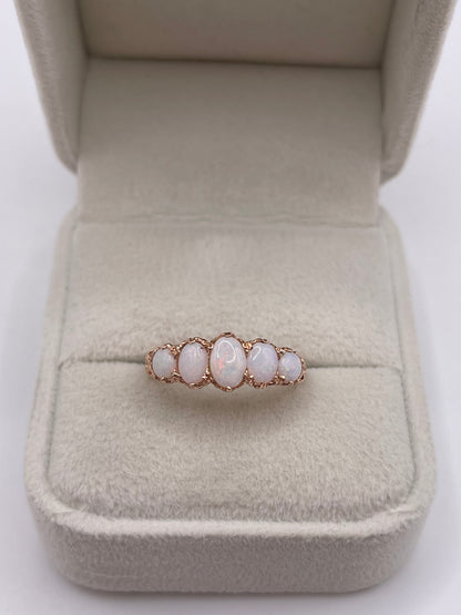 9ct rose gold opal ring
