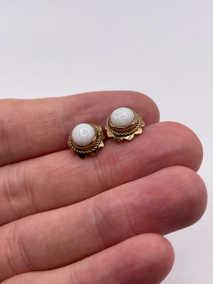 9ct gold opal earrings