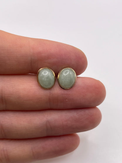 9ct gold jade earrings