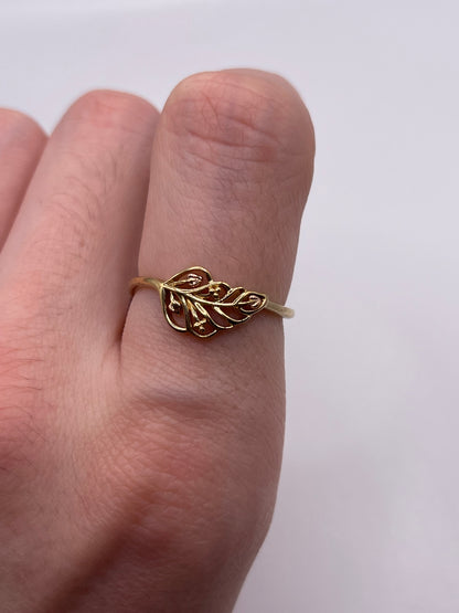 Clogau 9ct gold leaf ring