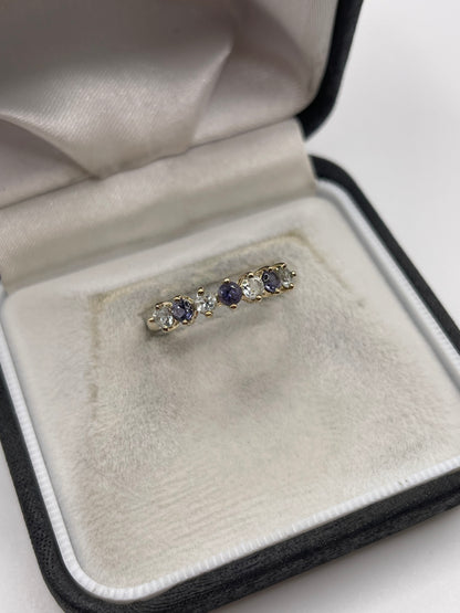 9ct gold aquamarine and iolite ring