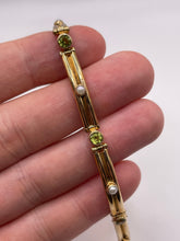 Load image into Gallery viewer, 9ct gold peridot and pearl bracelet
