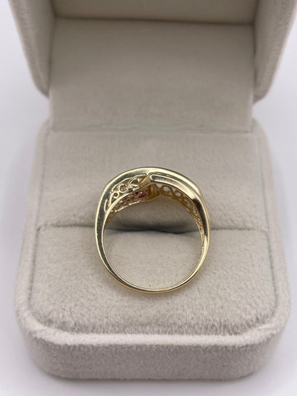 9ct gold multi coloured sapphire ring