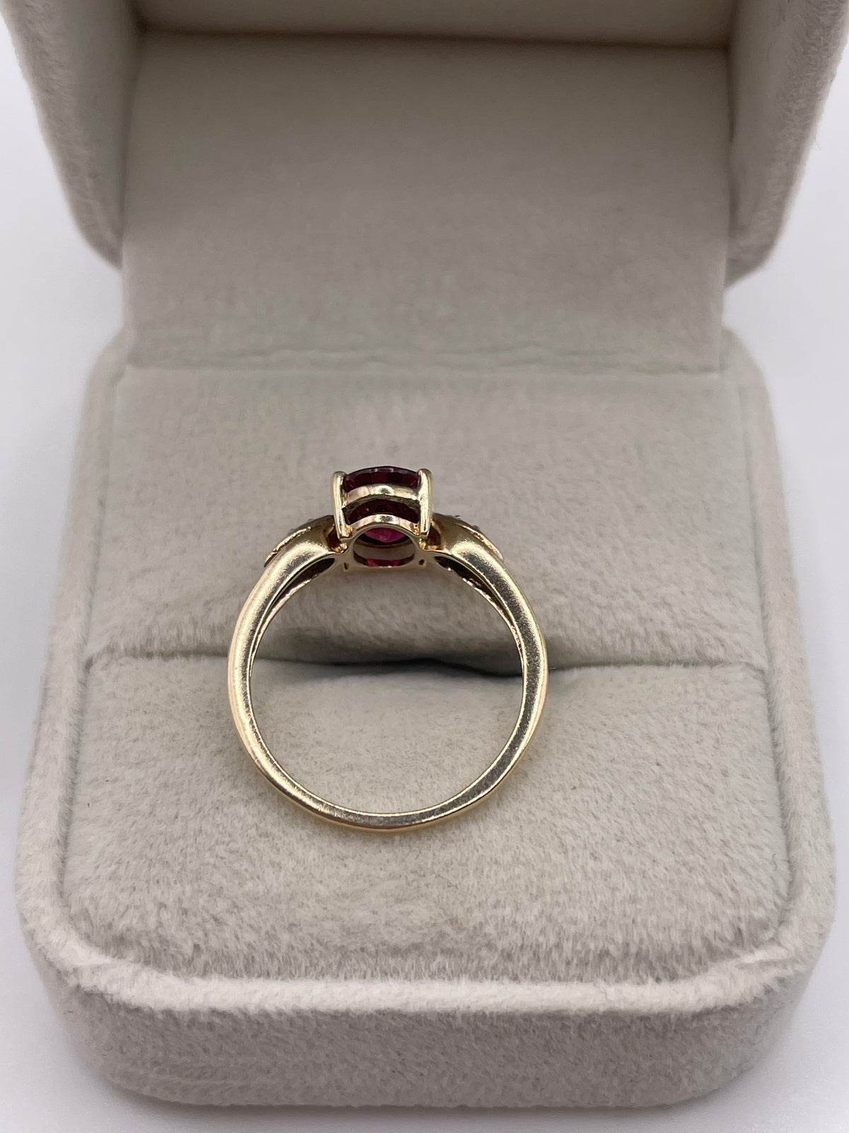 9ct gold ruby and diamond ring