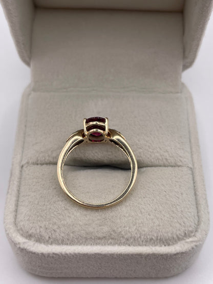 9ct gold ruby and diamond ring