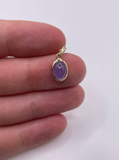 9ct gold purple jade pendant