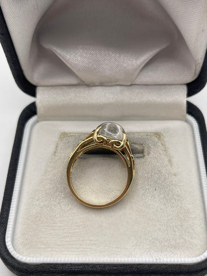 9ct gold rock Crystal ring
