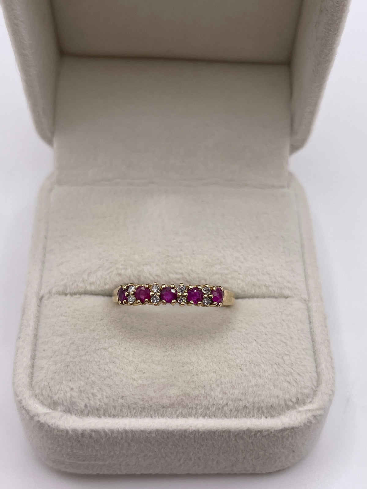 9ct gold ruby and diamond ring