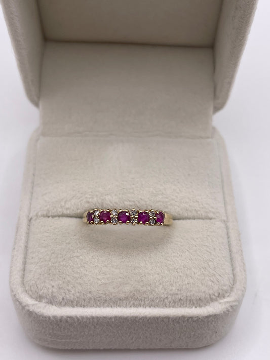 9ct gold ruby and diamond ring