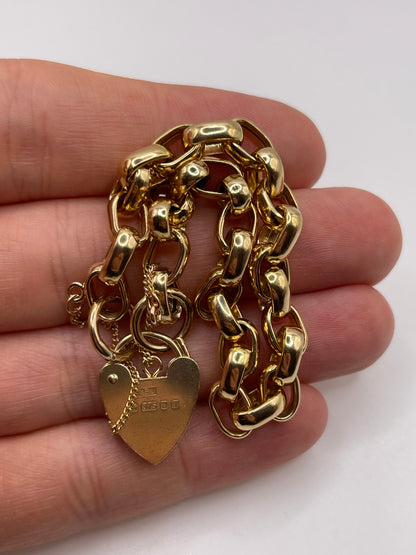 9ct gold padlock bracelet