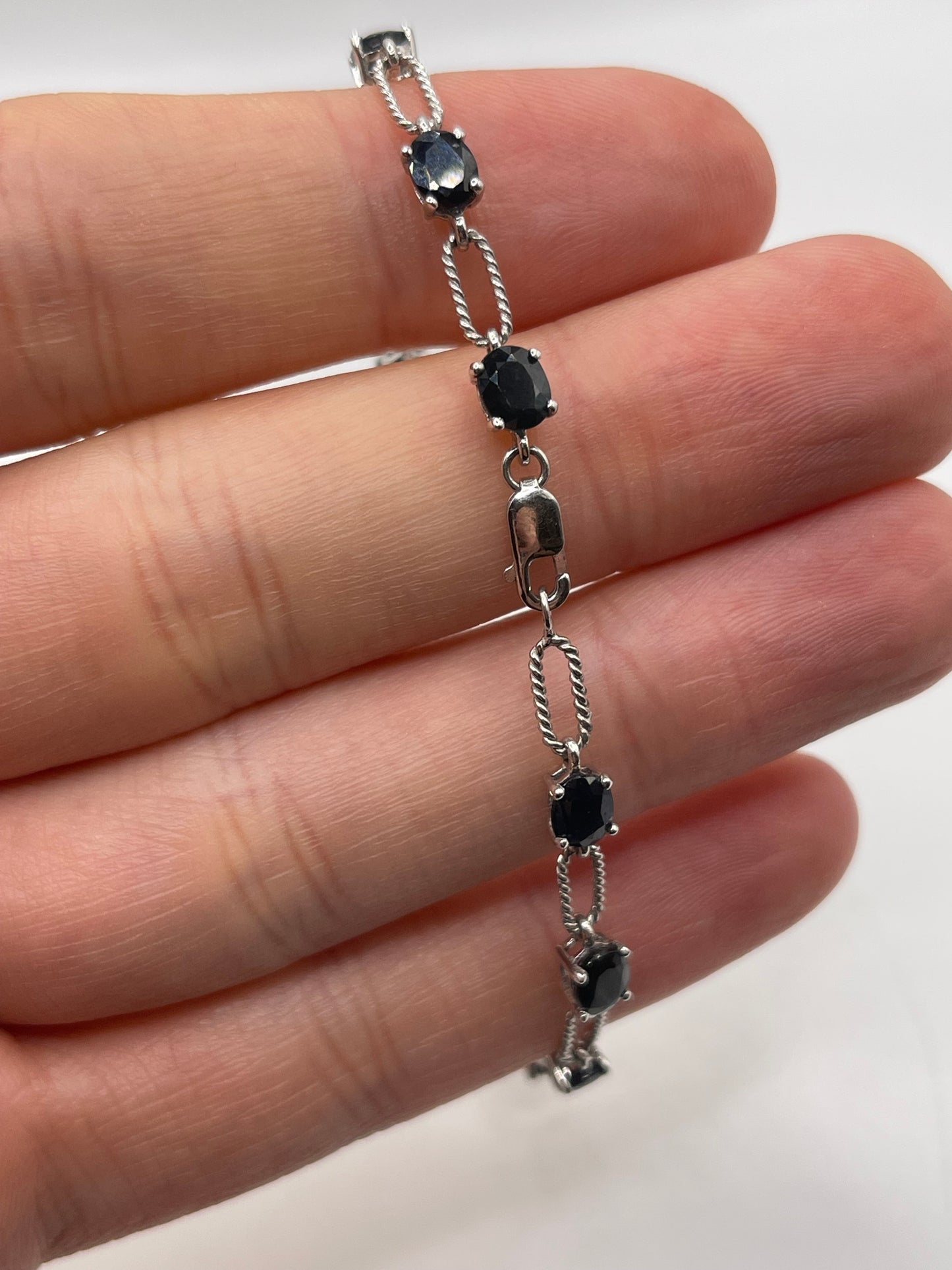 9ct white gold sapphire bracelet