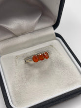 Load image into Gallery viewer, 9ct gold fire opal and diamond ring
