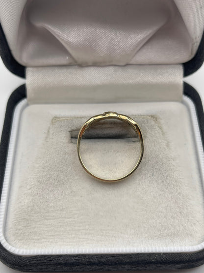 9ct gold sapphire and cz ring