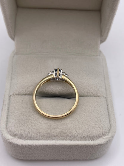9ct gold sapphire and diamond ring
