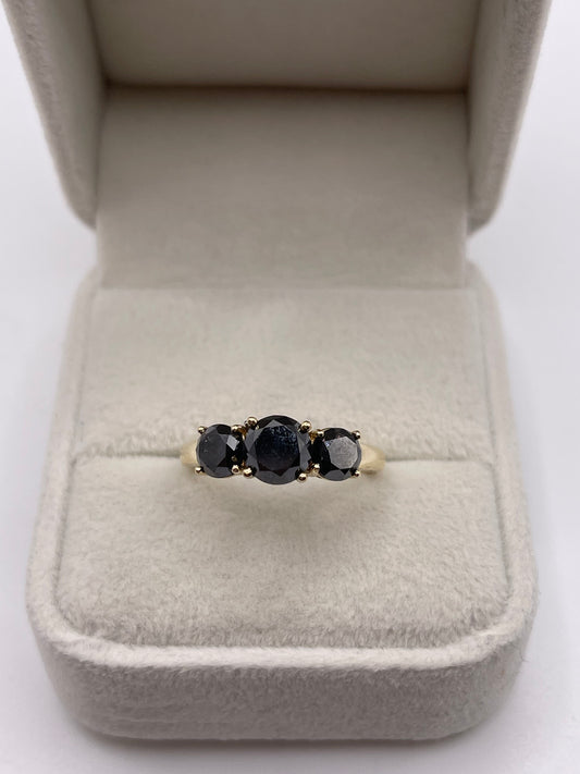 9ct gold black diamond ring