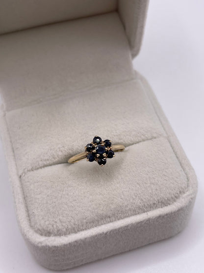 9ct gold sapphire cluster ring