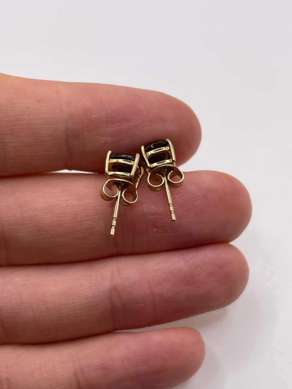 9ct gold Smokey quartz earrings