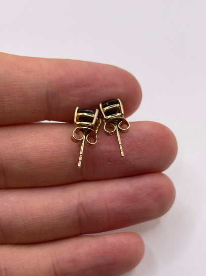 9ct gold Smokey quartz earrings