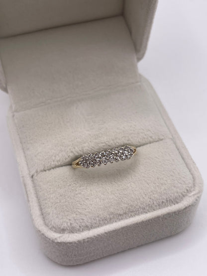 9ct gold diamond cluster ring
