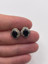 Load image into Gallery viewer, 9ct gold sapphire and diamond earrings
