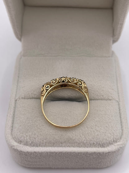 9ct gold sapphire and opal ring