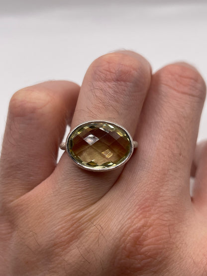 Silver citrine ring