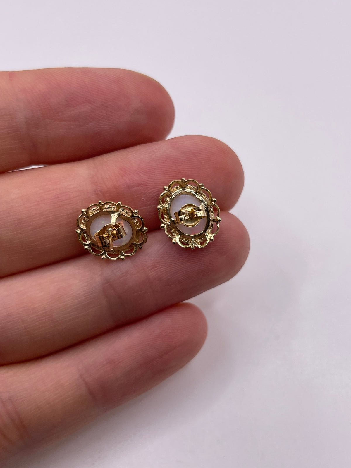 9ct gold opal earrings