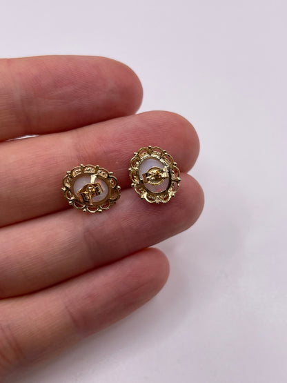 9ct gold opal earrings