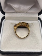 Load image into Gallery viewer, 9ct gold amethyst, opal and diamond ring
