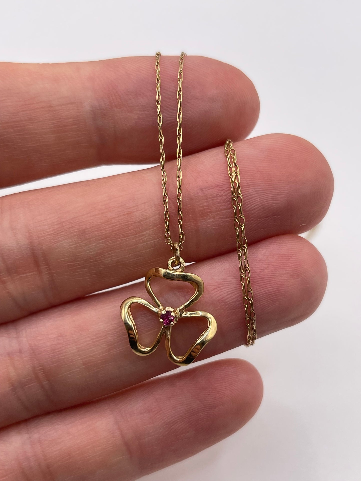 9ct gold ruby necklace