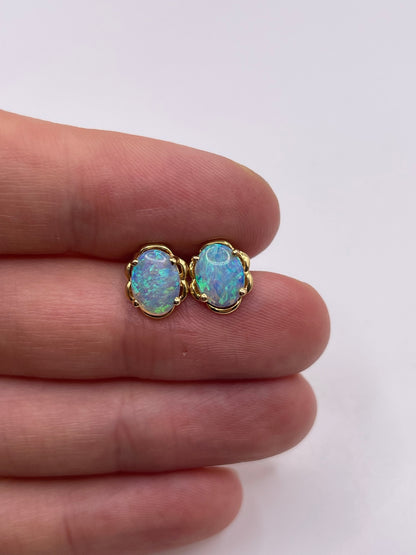 18ct gold opal earrings